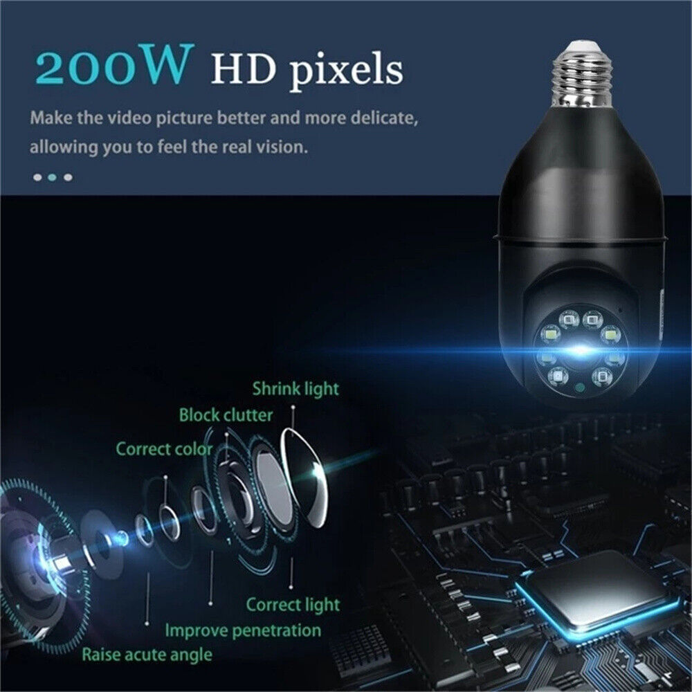 1080P E27 Bulb Camera – 5G Wi-Fi & Night Vision