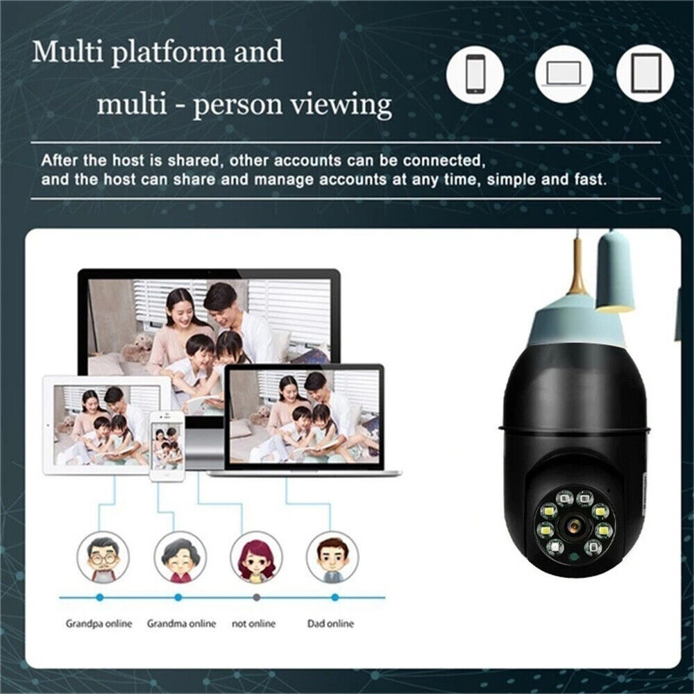 1080P E27 Bulb Camera – 5G Wi-Fi & Night Vision