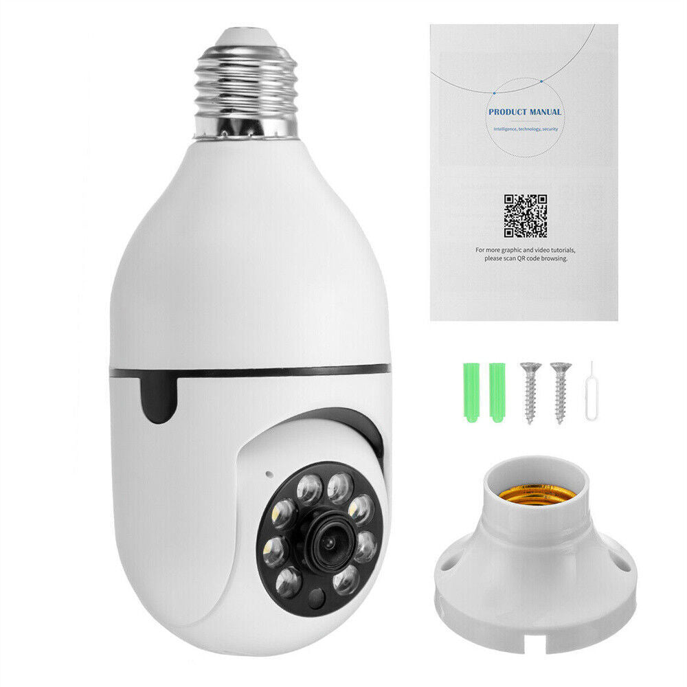 1080P E27 Bulb Camera – 5G Wi-Fi & Night Vision